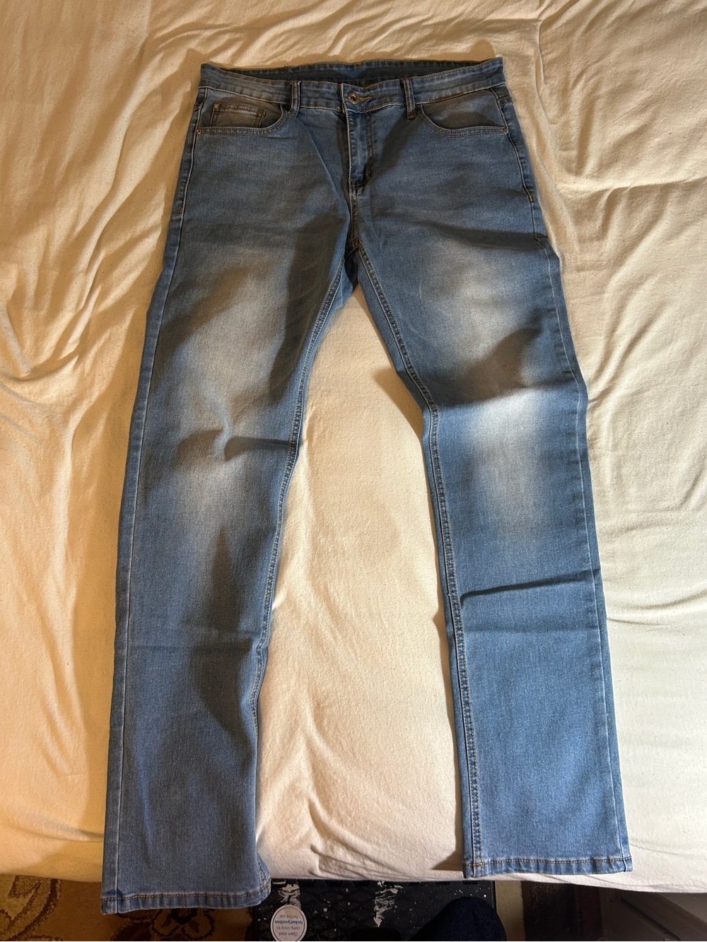 Blue distressed jeans
